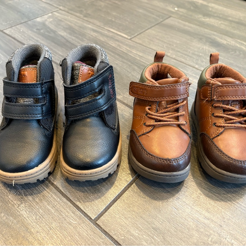 Carter's Black and Brown Toddler Ankle Boots Duo